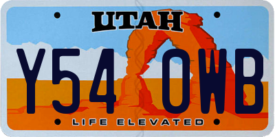 UT license plate Y540WB