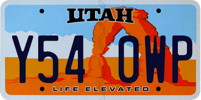 UT license plate Y540WP