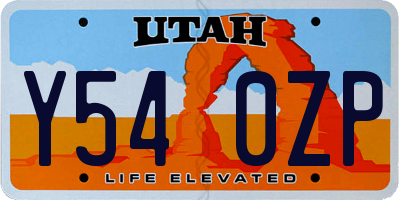 UT license plate Y540ZP