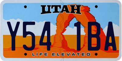 UT license plate Y541BA