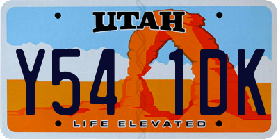 UT license plate Y541DK