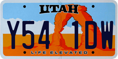UT license plate Y541DW