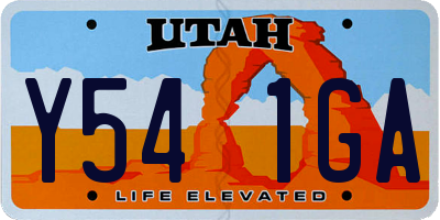 UT license plate Y541GA