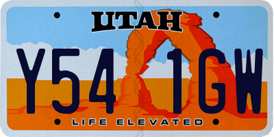 UT license plate Y541GW