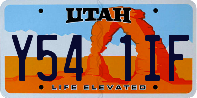 UT license plate Y541IF