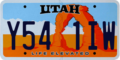 UT license plate Y541IW