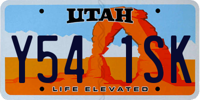 UT license plate Y541SK