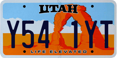 UT license plate Y541YT
