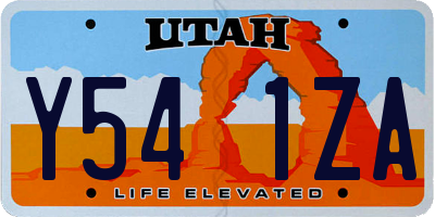UT license plate Y541ZA