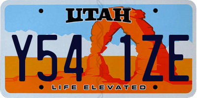 UT license plate Y541ZE