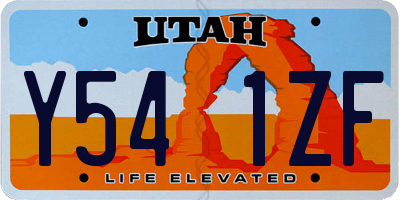 UT license plate Y541ZF