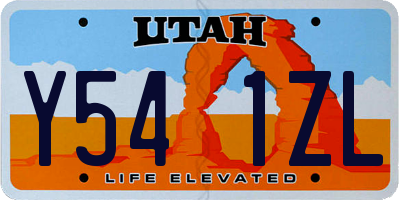 UT license plate Y541ZL