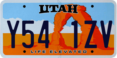 UT license plate Y541ZV