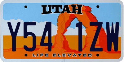 UT license plate Y541ZW