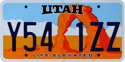 UT license plate Y541ZZ