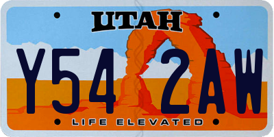 UT license plate Y542AW