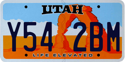 UT license plate Y542BM