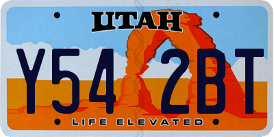 UT license plate Y542BT