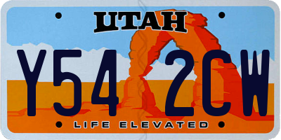 UT license plate Y542CW