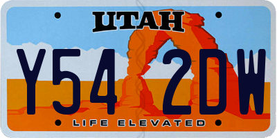 UT license plate Y542DW