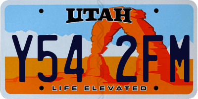 UT license plate Y542FM