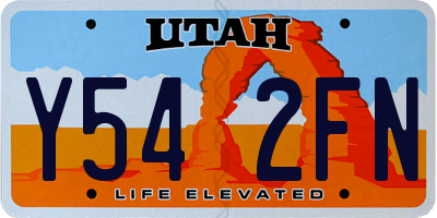UT license plate Y542FN
