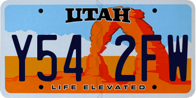 UT license plate Y542FW