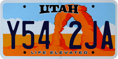 UT license plate Y542JA