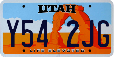 UT license plate Y542JG