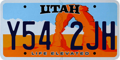 UT license plate Y542JH