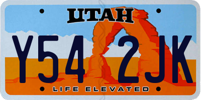 UT license plate Y542JK