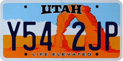 UT license plate Y542JP