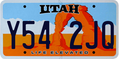 UT license plate Y542JQ