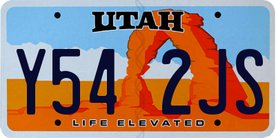 UT license plate Y542JS