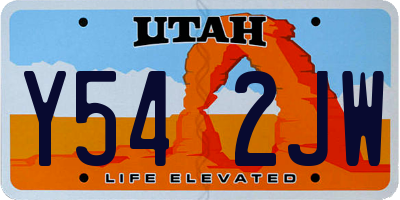 UT license plate Y542JW