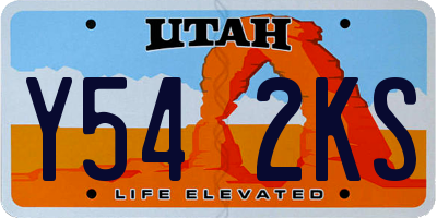 UT license plate Y542KS