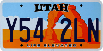 UT license plate Y542LN