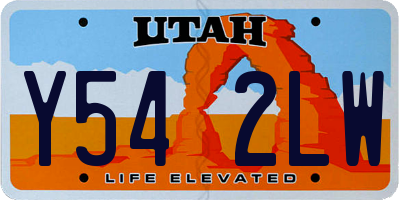 UT license plate Y542LW