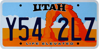 UT license plate Y542LZ