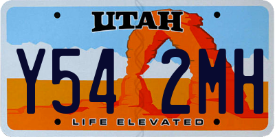 UT license plate Y542MH