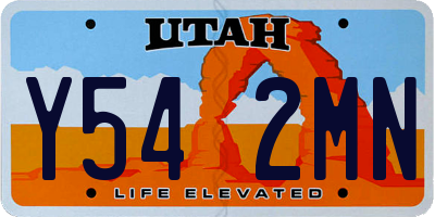 UT license plate Y542MN