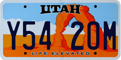 UT license plate Y542OM