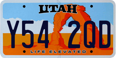 UT license plate Y542QD