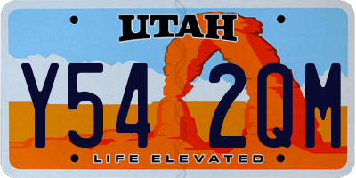 UT license plate Y542QM