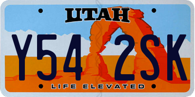 UT license plate Y542SK