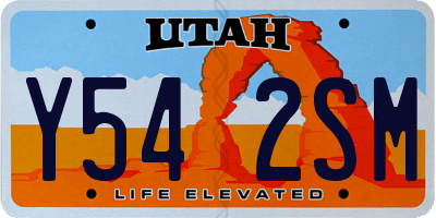 UT license plate Y542SM