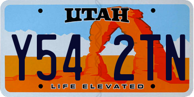 UT license plate Y542TN
