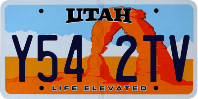UT license plate Y542TV