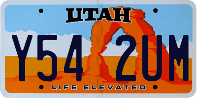 UT license plate Y542UM