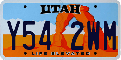 UT license plate Y542WM